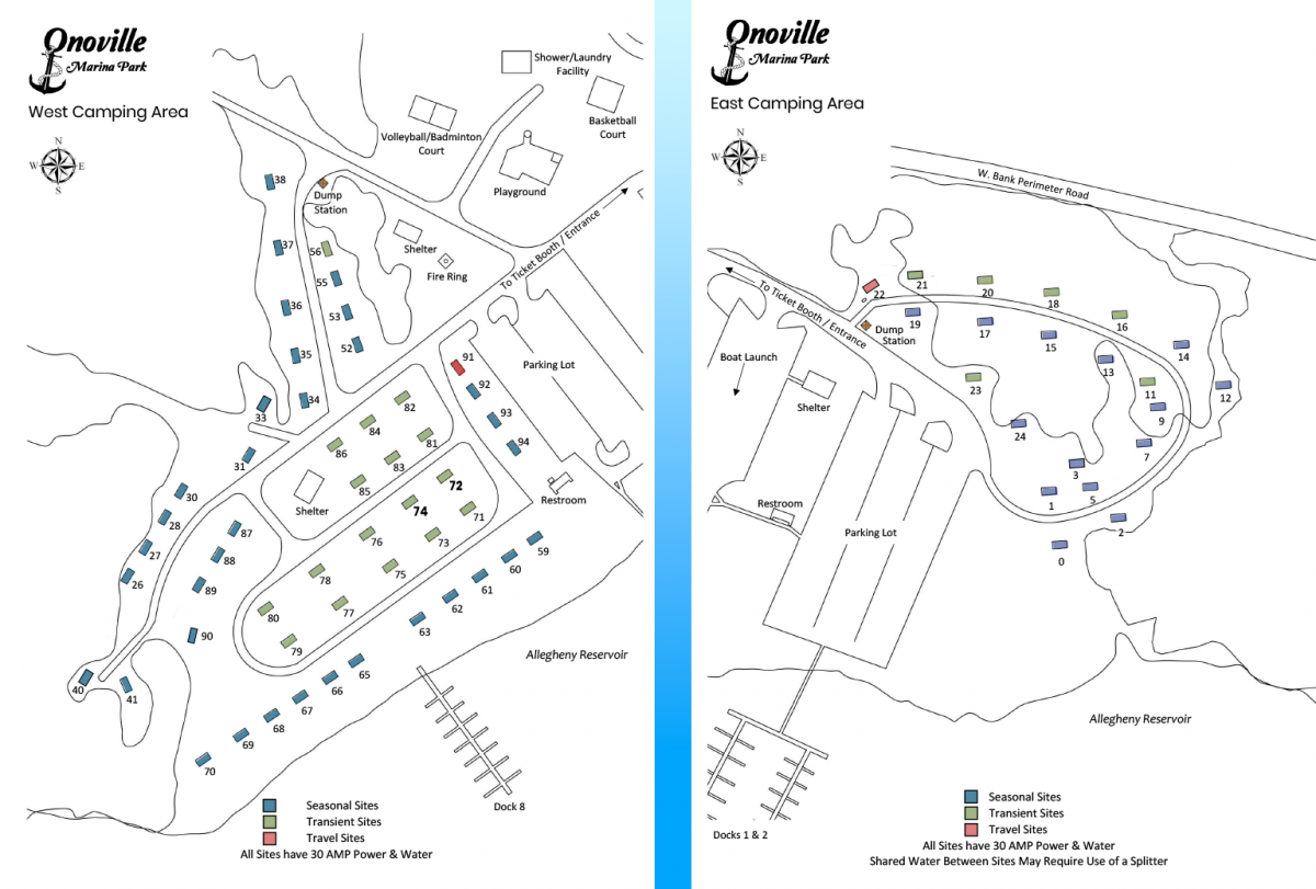 Image showing campsites at Onoville Marina Park for 2022 season