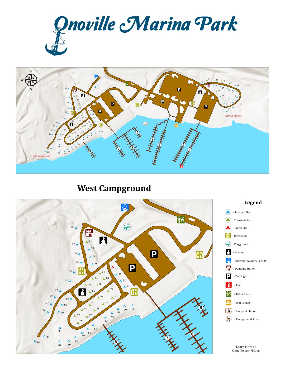 Onoville West Campground Map